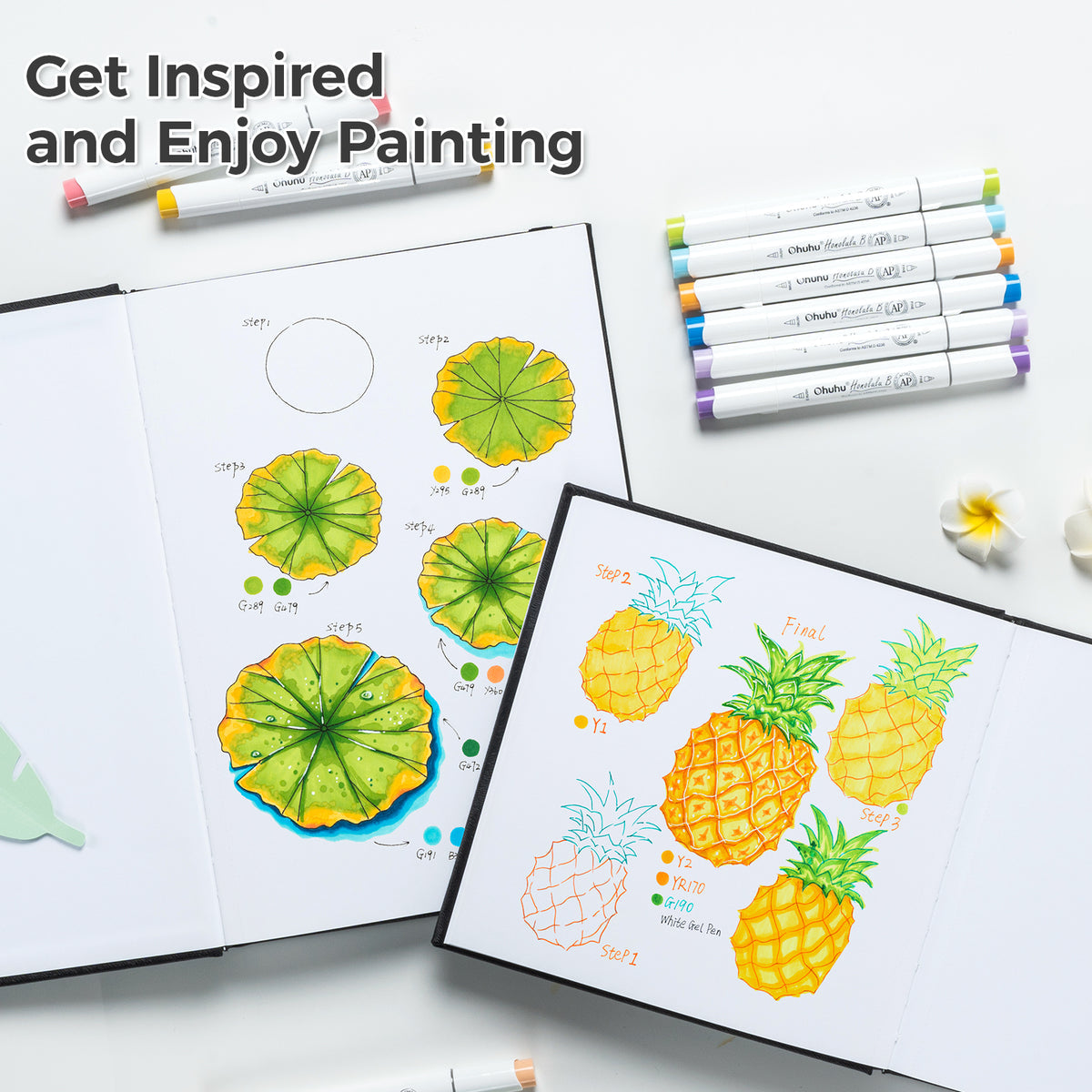 Ohuhu Marker Pads Art Sketchbooks for Markers, 2 Pack