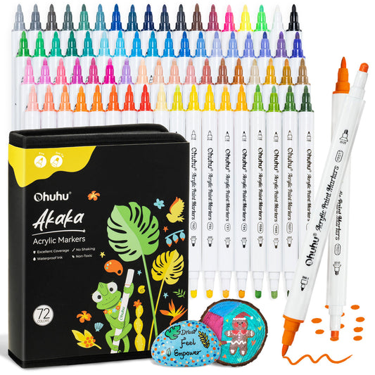 Ohuhu Acrylic Paint Markers Cotton-core 72 Colors - Akaka