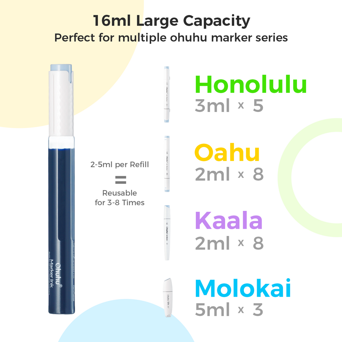 Ohuhu Marker Ink V32 / V322 / V889 Refill for Alcohol marker