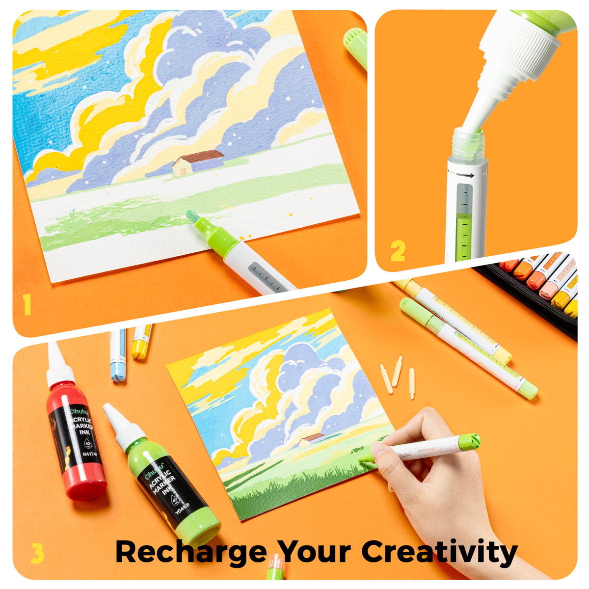 Ohuhu Acrylic Paint Markers Refillable 36 Colors – Hanauma