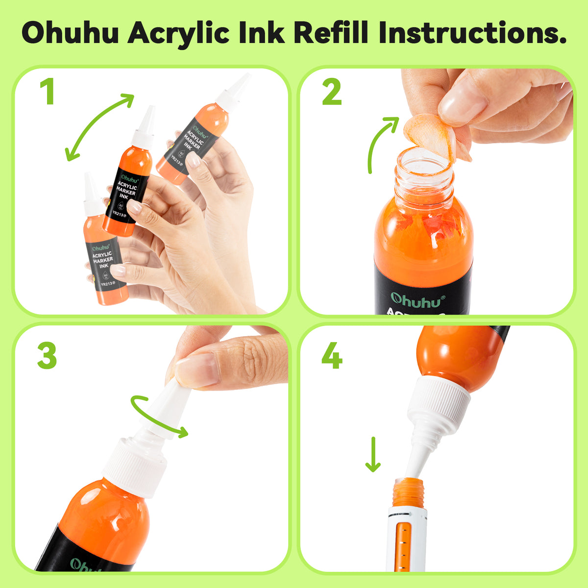 Ohuhu Acrylic Marker Ink Refill for Mauna Kea & Hanauma Series