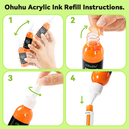 Ohuhu Acrylic Marker Ink Refill for Mauna Kea & Hanauma Series