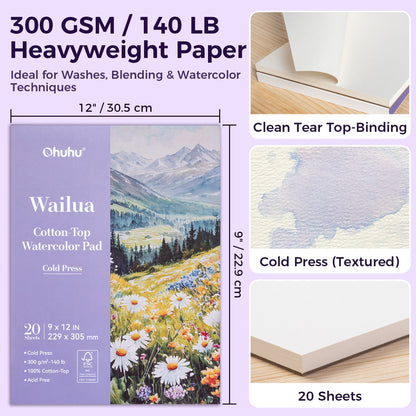 Ohuhu Wailua Cotton-Top Watercolor Pad
