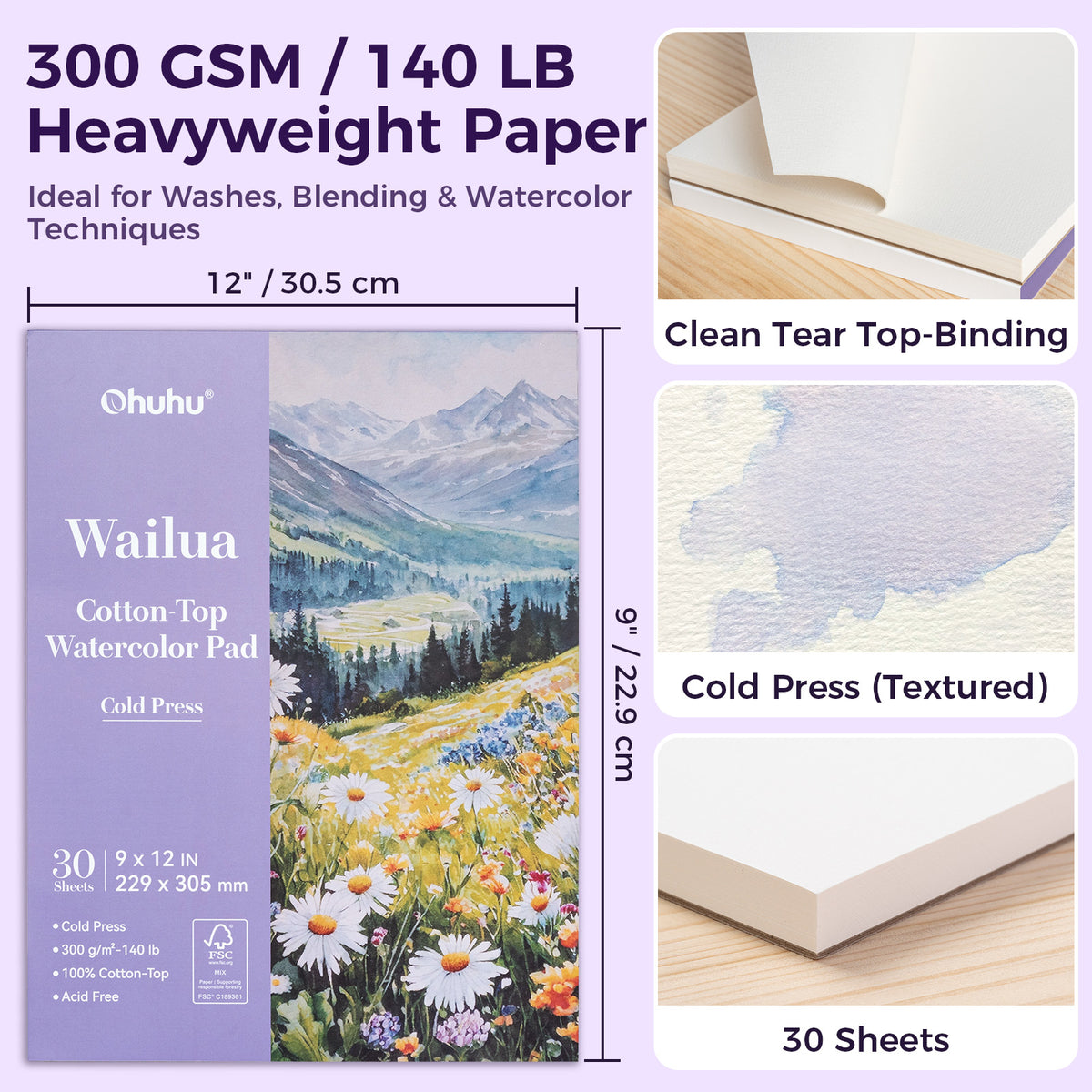 Ohuhu Wailua Cotton-Top Watercolor Pad