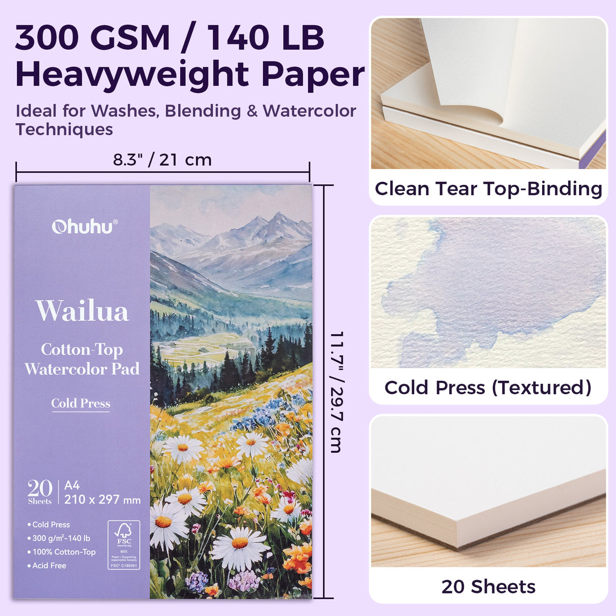 Ohuhu Wailua Cotton-Top Watercolor Pad