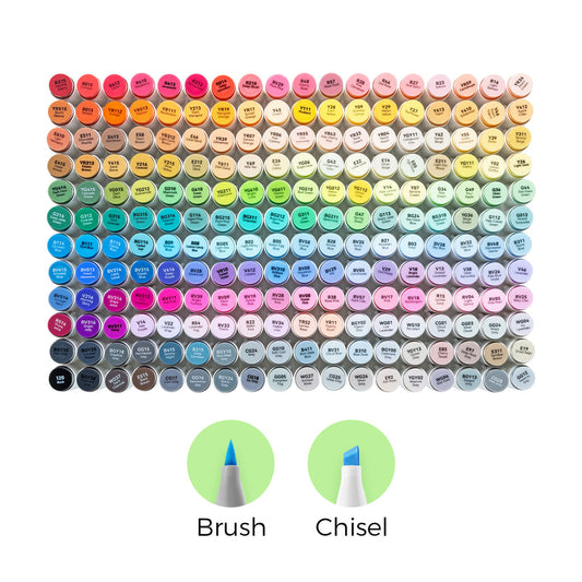 Ohuhu Honolulu 216 Colors Dual Tips Alcohol Art Markers (New Color Codes)