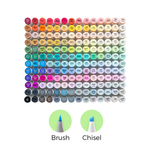Ohuhu Honolulu 168 Colors Dual Tips Alcohol Art Markers (New Color Codes)