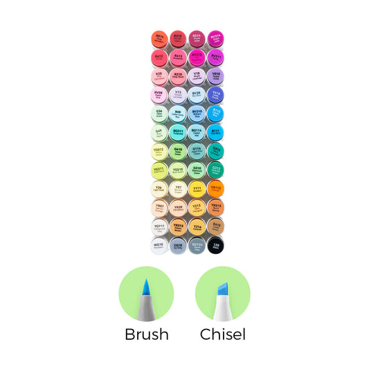Ohuhu Honolulu 48 Colors Dual Tips Alcohol Art Markers (New Color Codes)