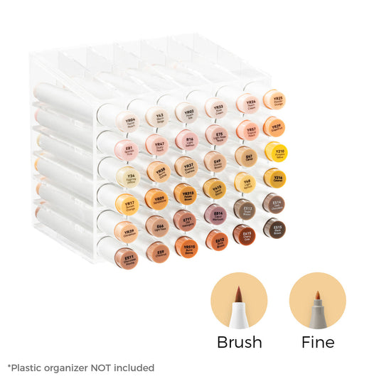 Ohuhu Honolulu 36 Skin Tone Colors Dual Tips Portrait Alcohol Art Markers (New Color Codes)