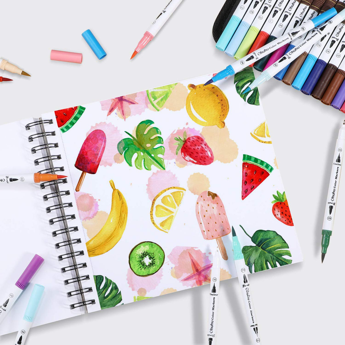 Ohuhu Spiral-Bound Marker Pad for Alcohol Markers