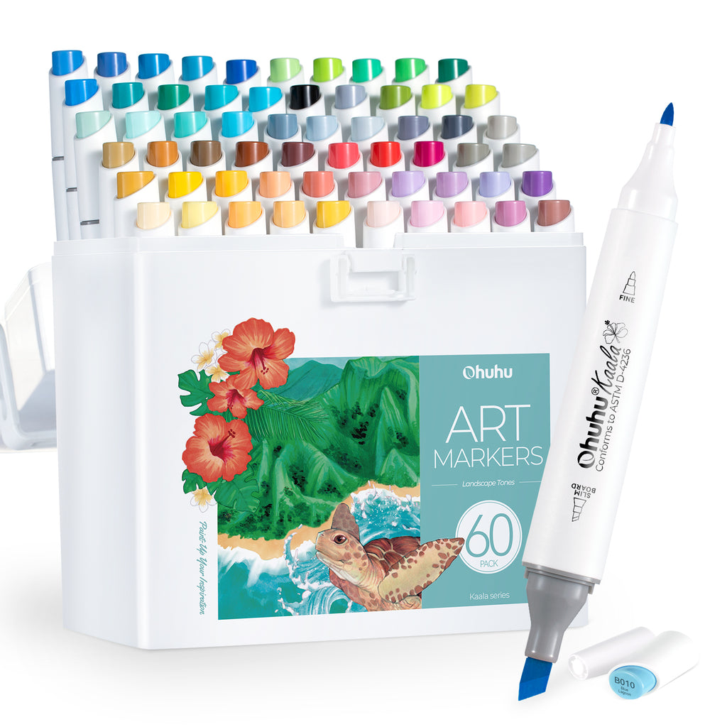 Ohuhu Kaala Five Tones Slim Broad and Fine Dual Tips Alcohol Art Markers