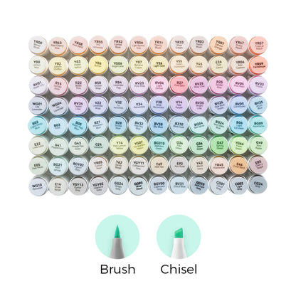 Ohuhu Honolulu 96 Pastel Colors Alcohol Art Markers - Sweetness & Blossoming (New Color Codes)