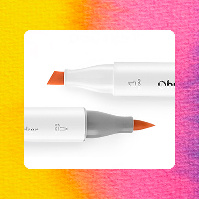 Ohuhu Honolulu 120 Individual Marker, Brush & Chisel