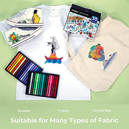 Ohuhu Fabric 30 Color Markers Permanent for Clothes