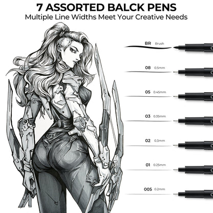 Ohuhu Hana Highway Fineliner Drawing Pens,18 Pack